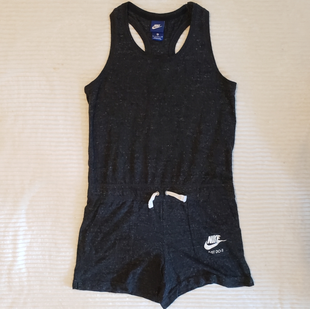 Nike Girls Heathered Black Sleeveless Racerback Romper XL like new condition